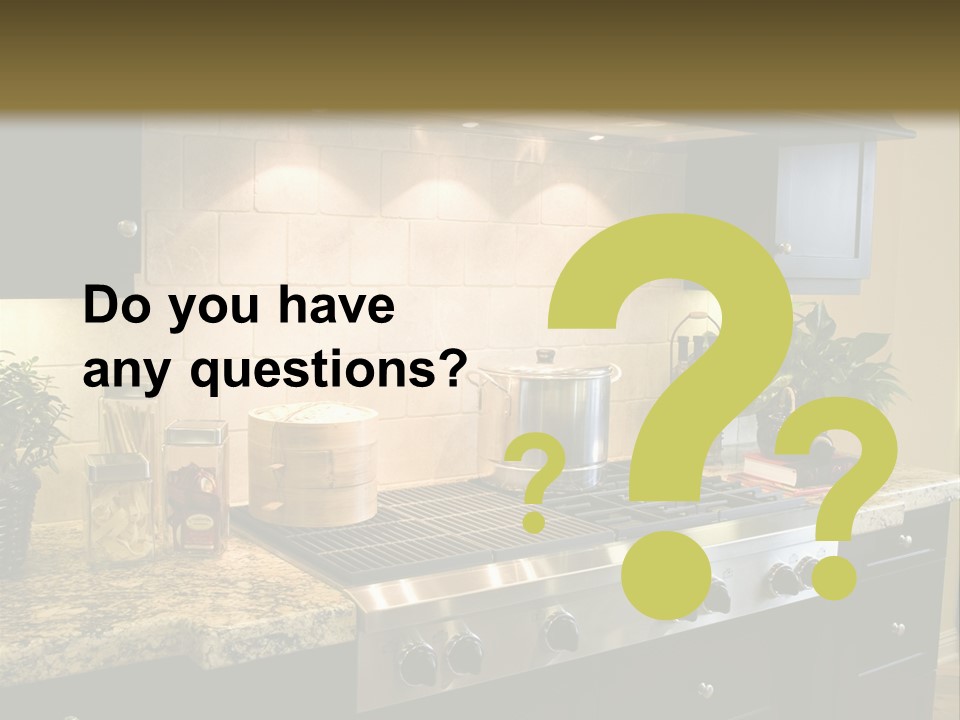 Luxury Kitchen With Modern Stove Close-Up. PowerPoint Template