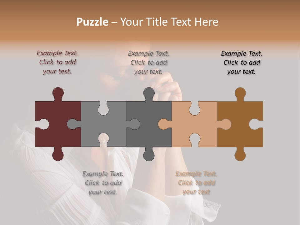 Beautiful Woman With Eyes Closed In Fervent Prayer PowerPoint Template