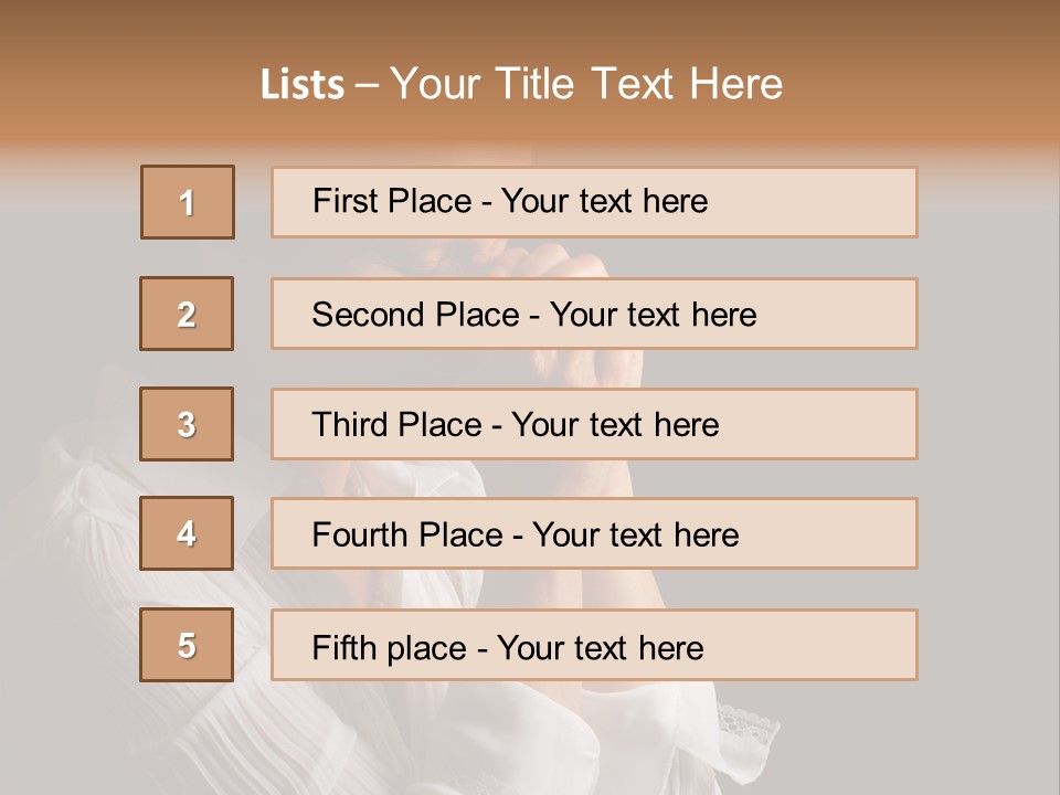 Beautiful Woman With Eyes Closed In Fervent Prayer PowerPoint Template
