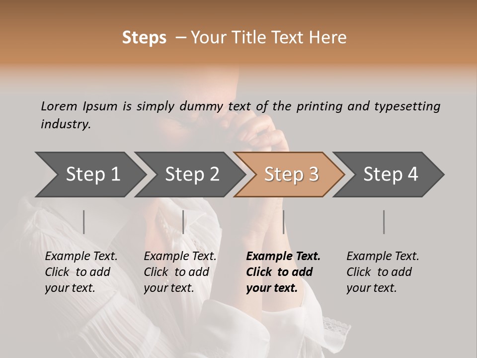 Beautiful Woman With Eyes Closed In Fervent Prayer PowerPoint Template