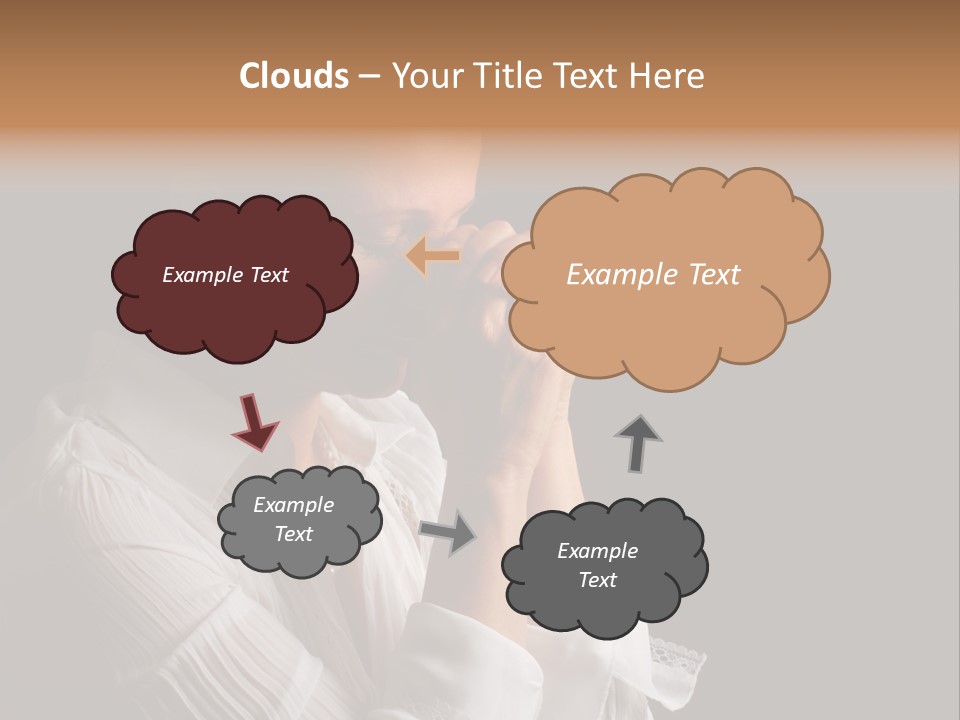 Beautiful Woman With Eyes Closed In Fervent Prayer PowerPoint Template