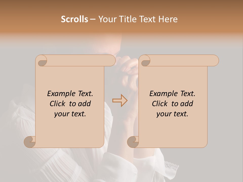 Beautiful Woman With Eyes Closed In Fervent Prayer PowerPoint Template