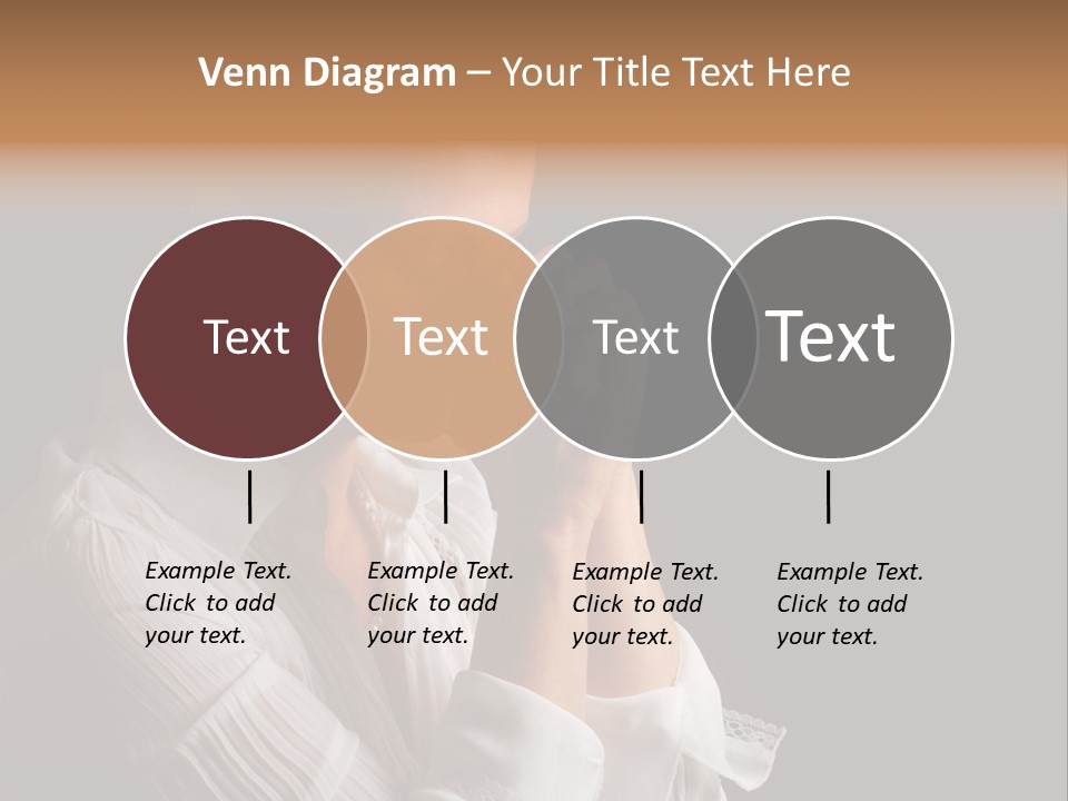 Beautiful Woman With Eyes Closed In Fervent Prayer PowerPoint Template