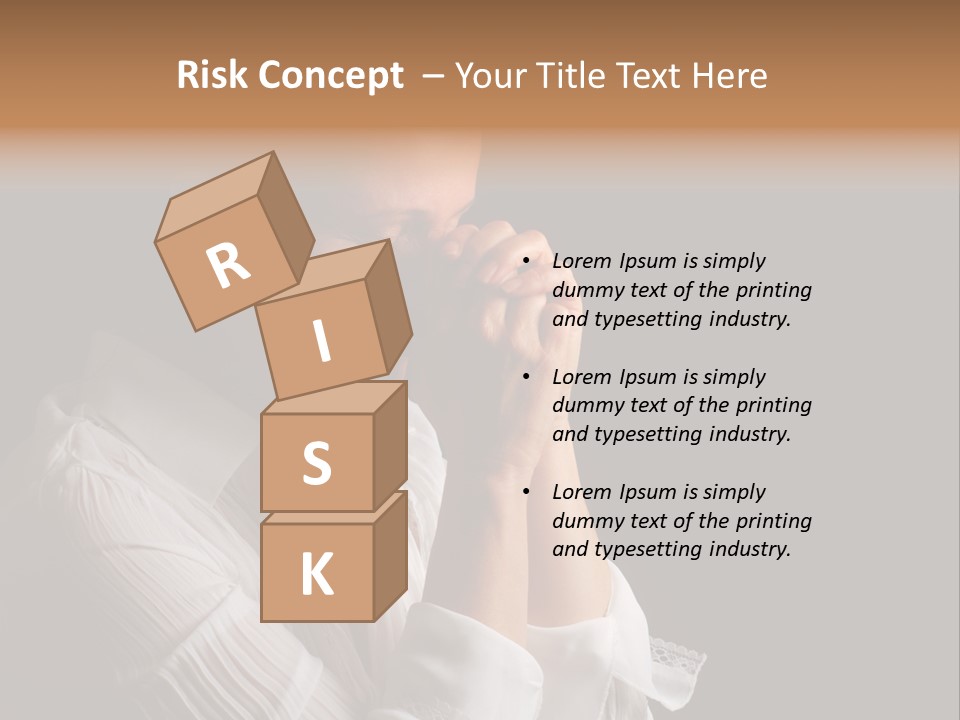 Beautiful Woman With Eyes Closed In Fervent Prayer PowerPoint Template