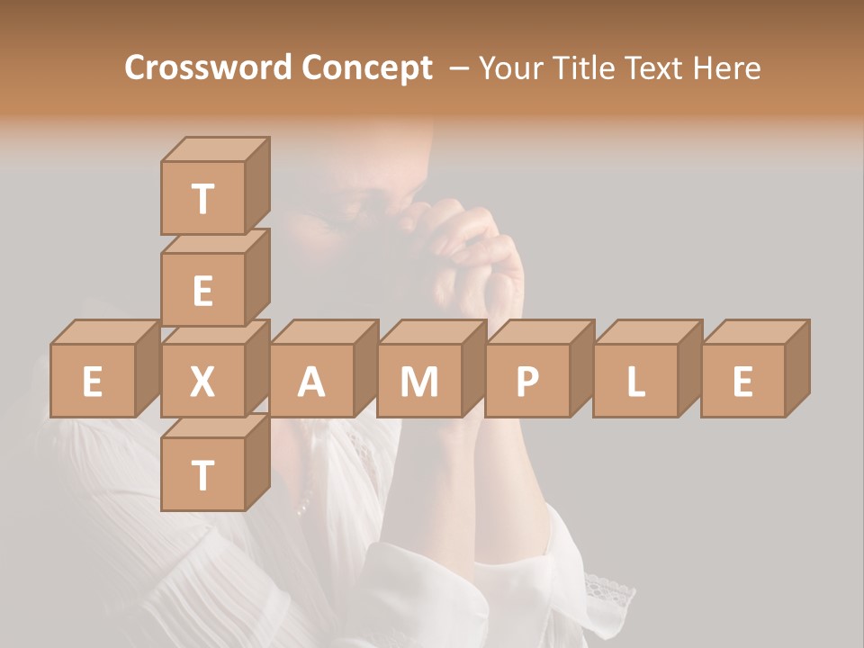 Beautiful Woman With Eyes Closed In Fervent Prayer PowerPoint Template