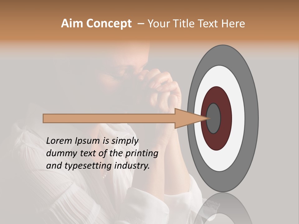 Beautiful Woman With Eyes Closed In Fervent Prayer PowerPoint Template