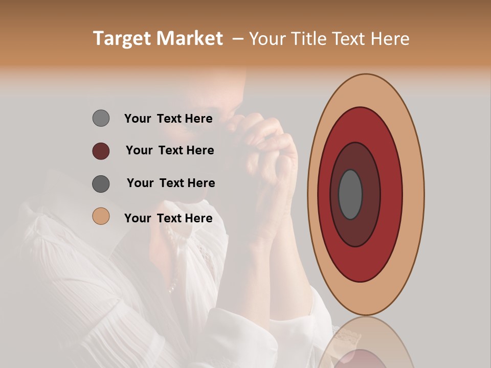 Beautiful Woman With Eyes Closed In Fervent Prayer PowerPoint Template