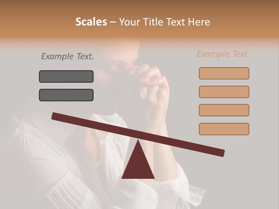 Beautiful Woman With Eyes Closed In Fervent Prayer PowerPoint Template