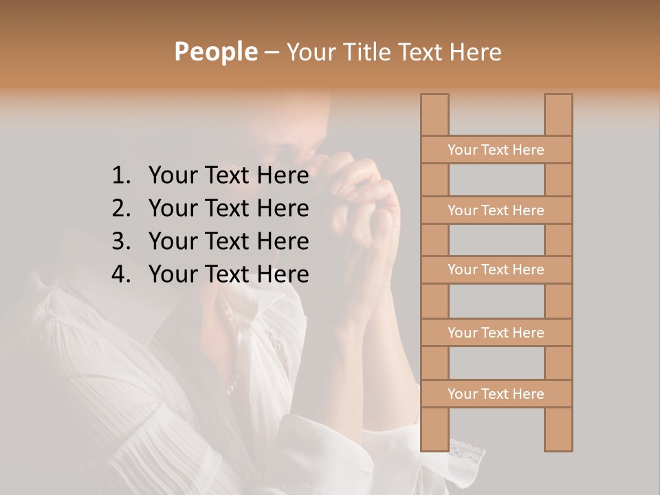 Beautiful Woman With Eyes Closed In Fervent Prayer PowerPoint Template