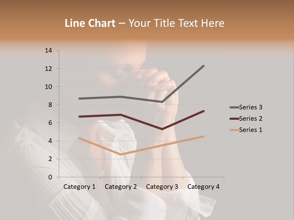 Beautiful Woman With Eyes Closed In Fervent Prayer PowerPoint Template