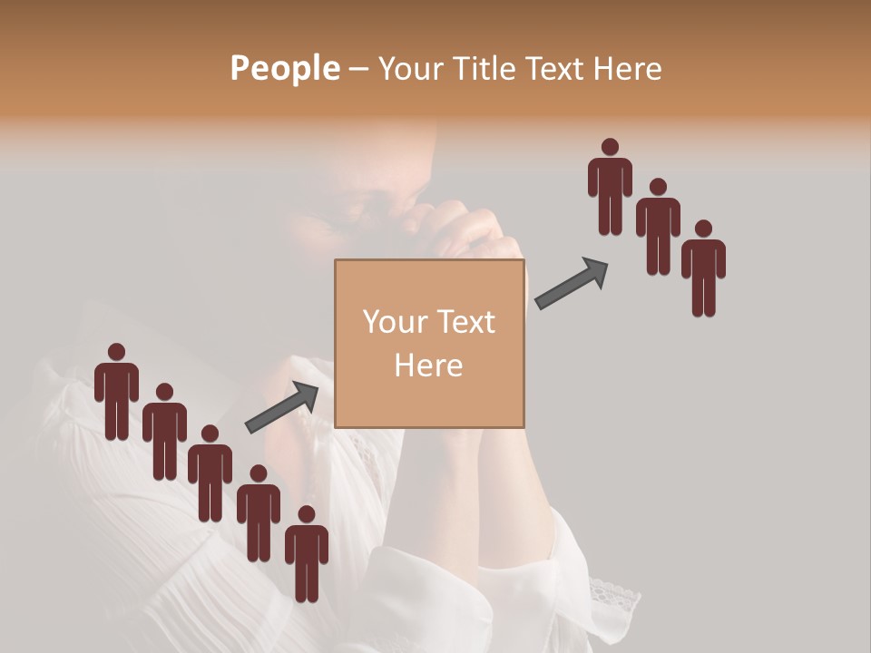 Beautiful Woman With Eyes Closed In Fervent Prayer PowerPoint Template