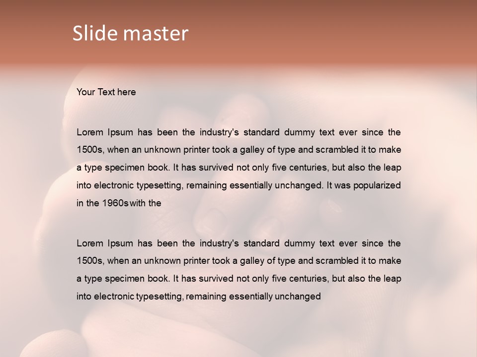 Mother's And Baby's Hands - Sepia PowerPoint Template