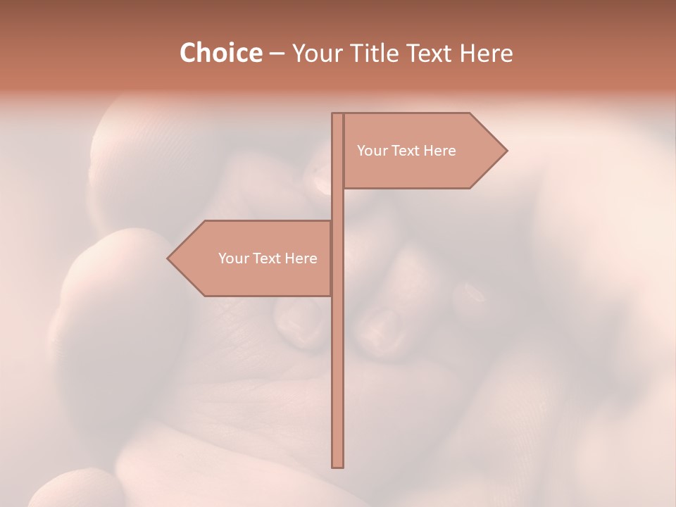 Mother's And Baby's Hands - Sepia PowerPoint Template