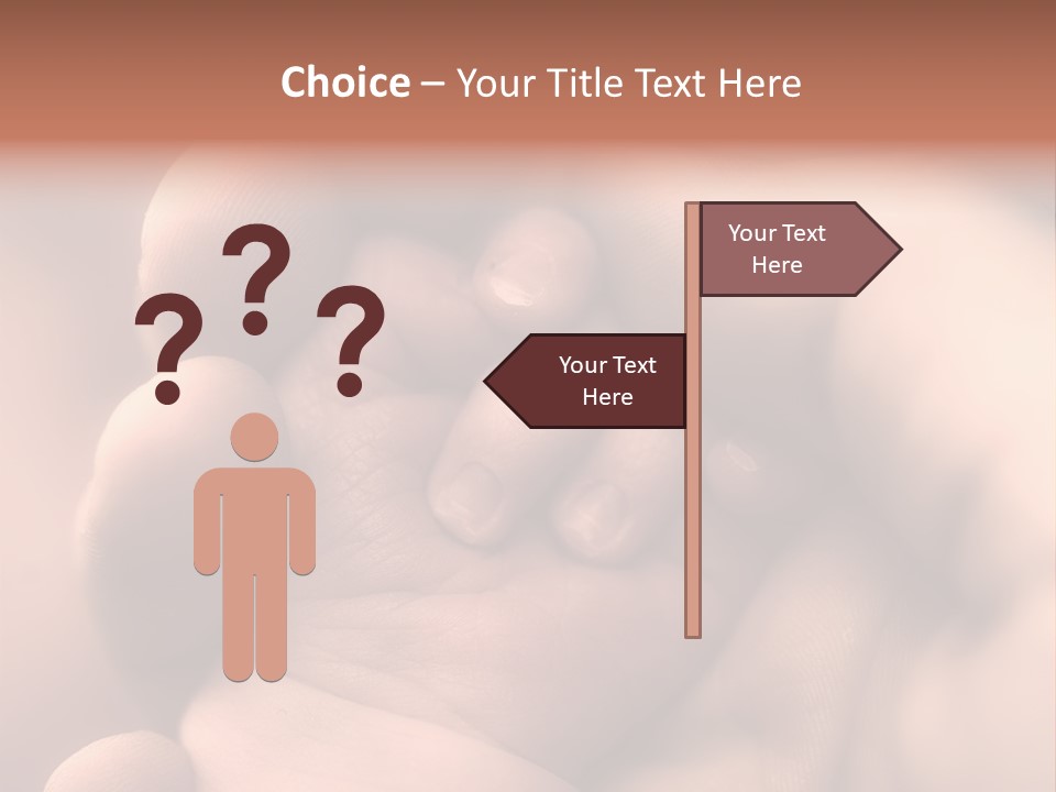Mother's And Baby's Hands - Sepia PowerPoint Template