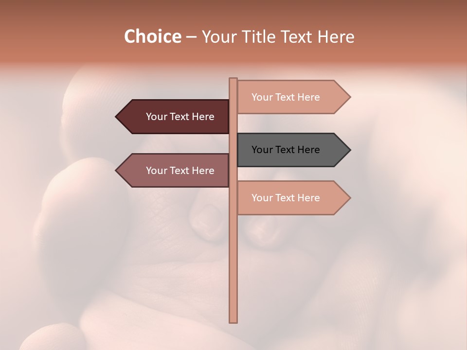 Mother's And Baby's Hands - Sepia PowerPoint Template