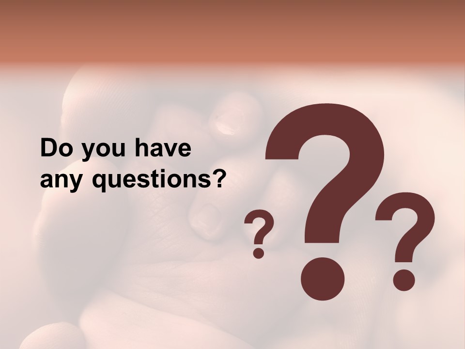 Mother's And Baby's Hands - Sepia PowerPoint Template