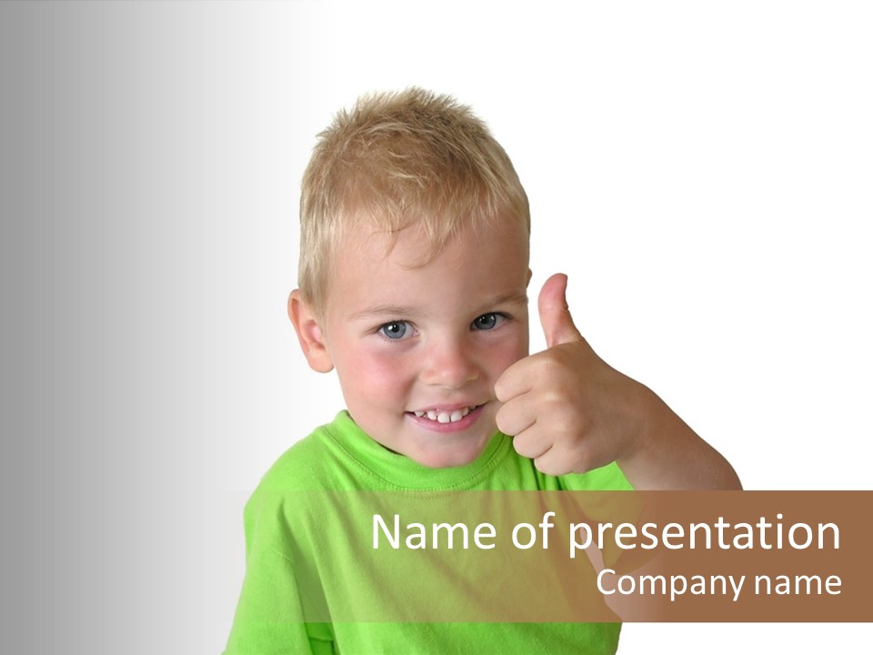 Boy Giving Ok PowerPoint Template