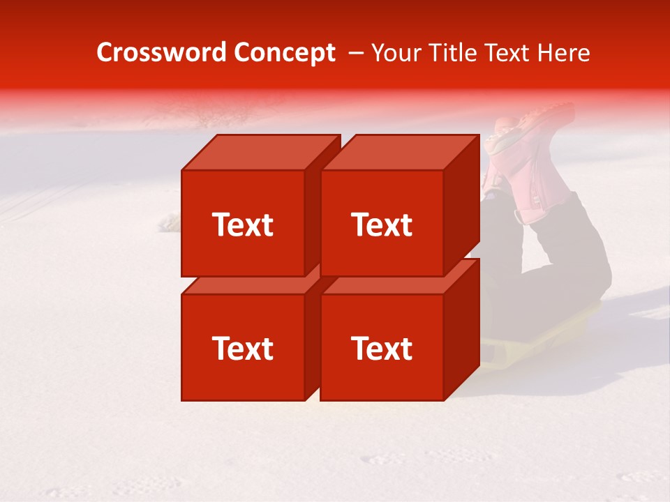 Young Bundled Up Girl Sleds On Frozen Lake PowerPoint Template