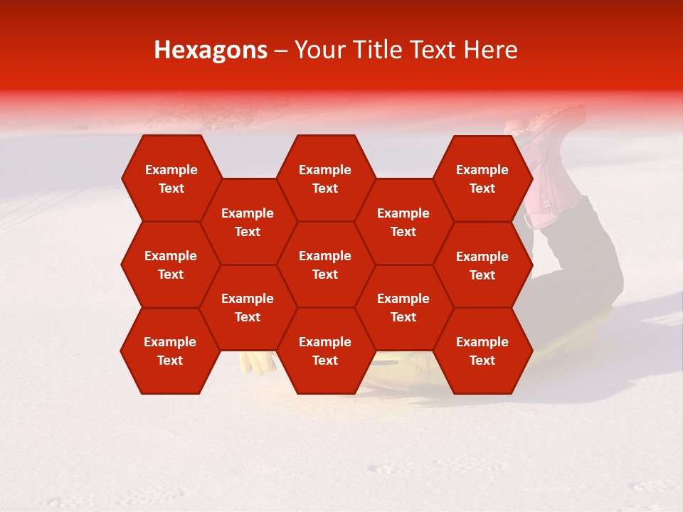 Young Bundled Up Girl Sleds On Frozen Lake PowerPoint Template