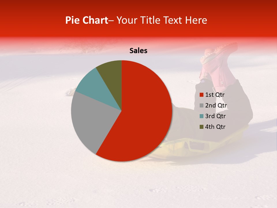 Young Bundled Up Girl Sleds On Frozen Lake PowerPoint Template