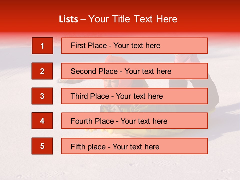 Young Bundled Up Girl Sleds On Frozen Lake PowerPoint Template