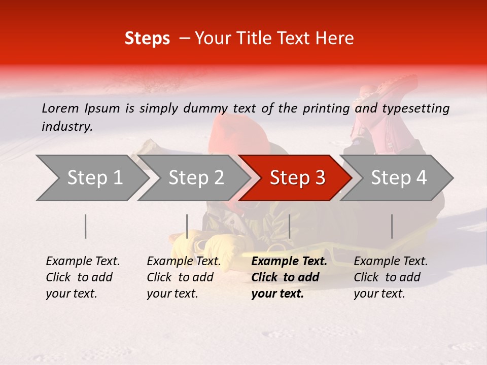 Young Bundled Up Girl Sleds On Frozen Lake PowerPoint Template