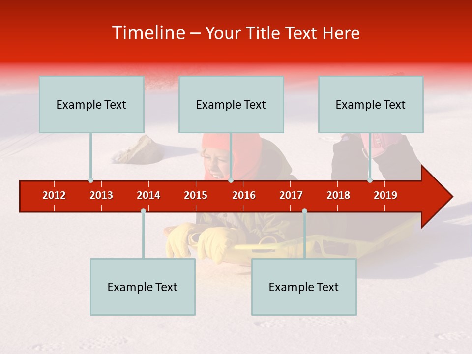 Young Bundled Up Girl Sleds On Frozen Lake PowerPoint Template