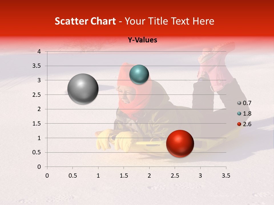 Young Bundled Up Girl Sleds On Frozen Lake PowerPoint Template