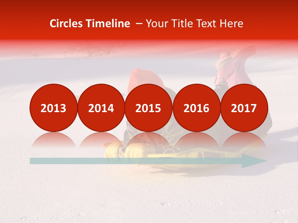 Young Bundled Up Girl Sleds On Frozen Lake PowerPoint Template