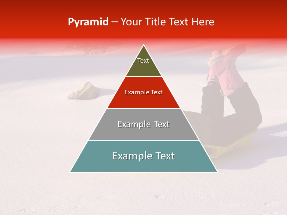 Young Bundled Up Girl Sleds On Frozen Lake PowerPoint Template