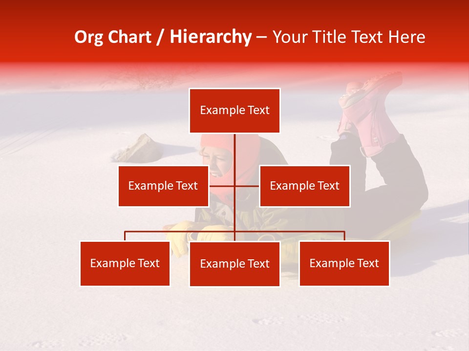 Young Bundled Up Girl Sleds On Frozen Lake PowerPoint Template