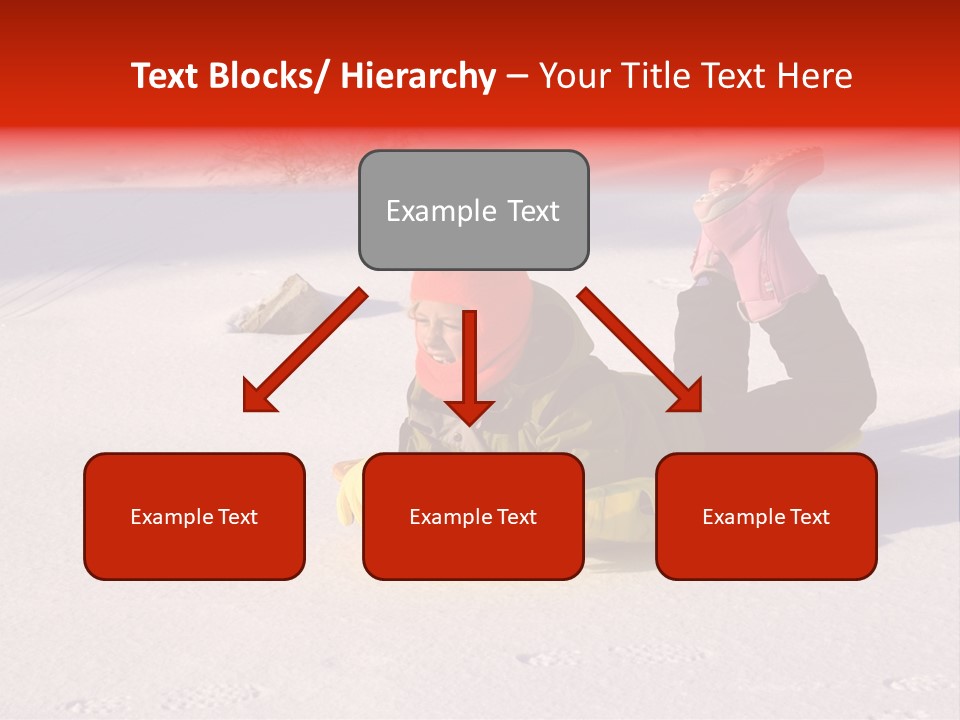 Young Bundled Up Girl Sleds On Frozen Lake PowerPoint Template