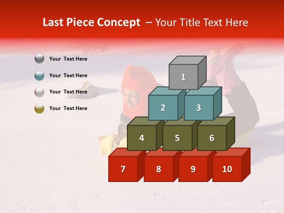 Young Bundled Up Girl Sleds On Frozen Lake PowerPoint Template