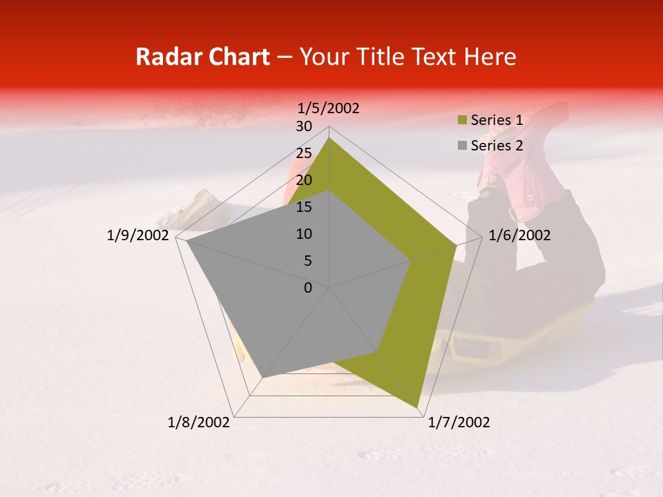 Young Bundled Up Girl Sleds On Frozen Lake PowerPoint Template