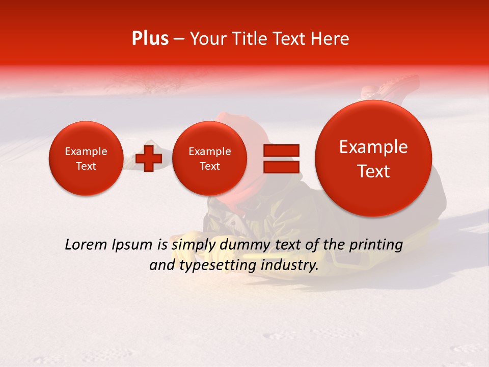 Young Bundled Up Girl Sleds On Frozen Lake PowerPoint Template