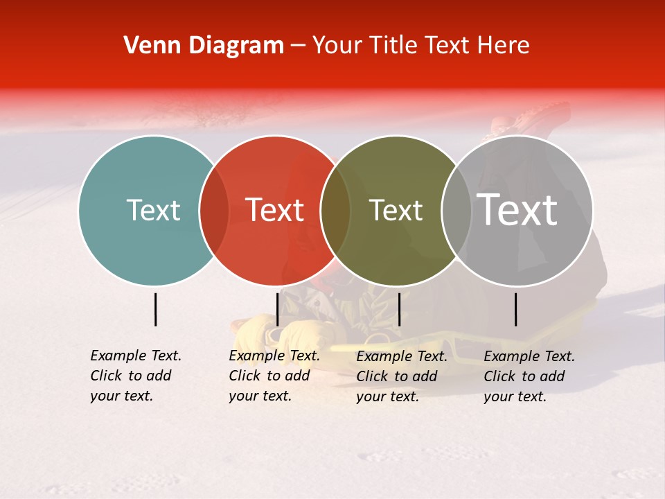 Young Bundled Up Girl Sleds On Frozen Lake PowerPoint Template