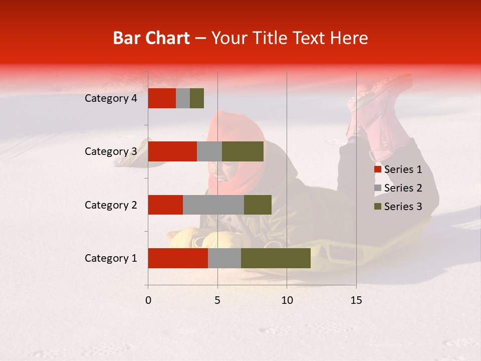 Young Bundled Up Girl Sleds On Frozen Lake PowerPoint Template