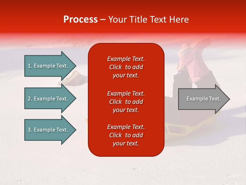 Young Bundled Up Girl Sleds On Frozen Lake PowerPoint Template