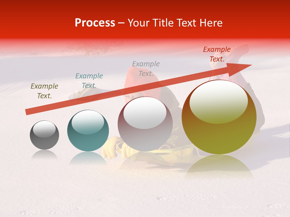 Young Bundled Up Girl Sleds On Frozen Lake PowerPoint Template