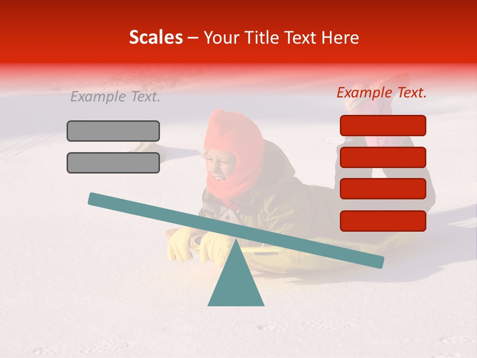 Young Bundled Up Girl Sleds On Frozen Lake PowerPoint Template