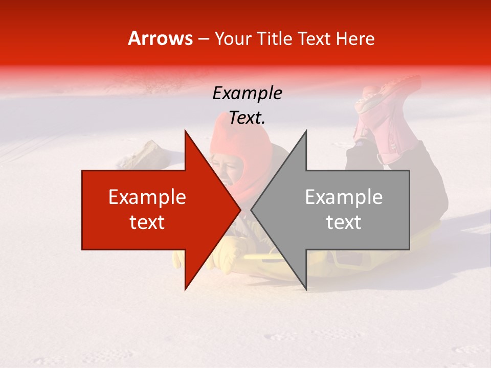 Young Bundled Up Girl Sleds On Frozen Lake PowerPoint Template