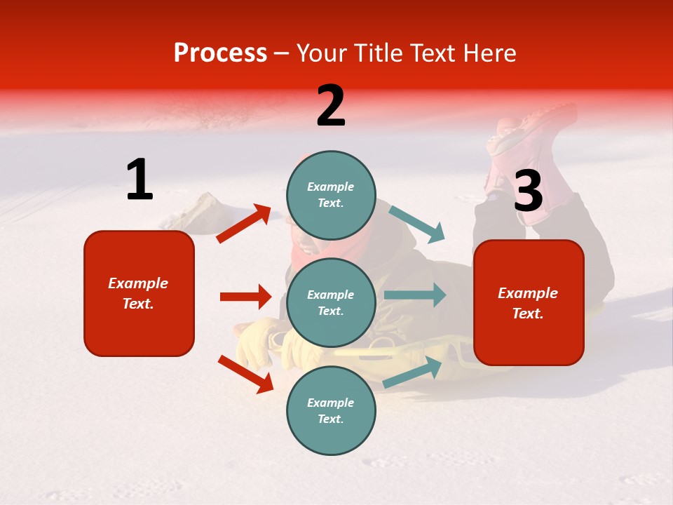 Young Bundled Up Girl Sleds On Frozen Lake PowerPoint Template