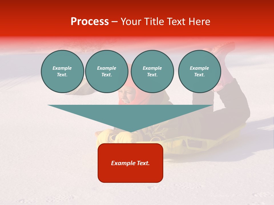 Young Bundled Up Girl Sleds On Frozen Lake PowerPoint Template