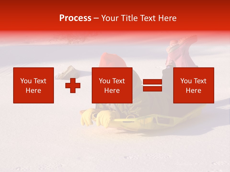 Young Bundled Up Girl Sleds On Frozen Lake PowerPoint Template