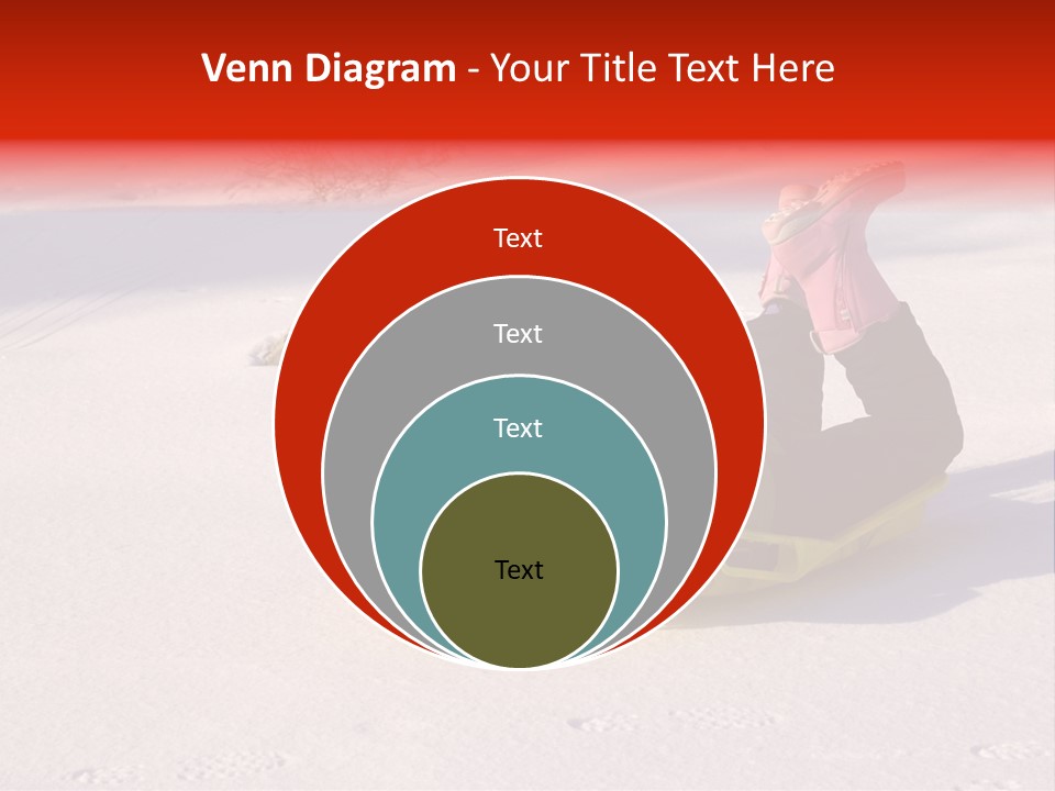 Young Bundled Up Girl Sleds On Frozen Lake PowerPoint Template