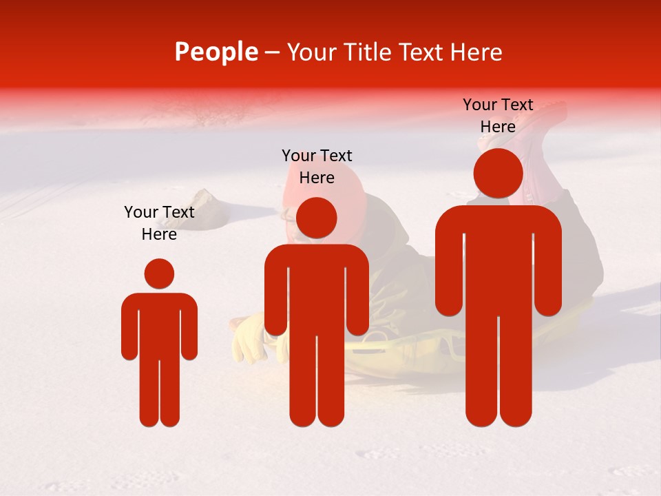 Young Bundled Up Girl Sleds On Frozen Lake PowerPoint Template