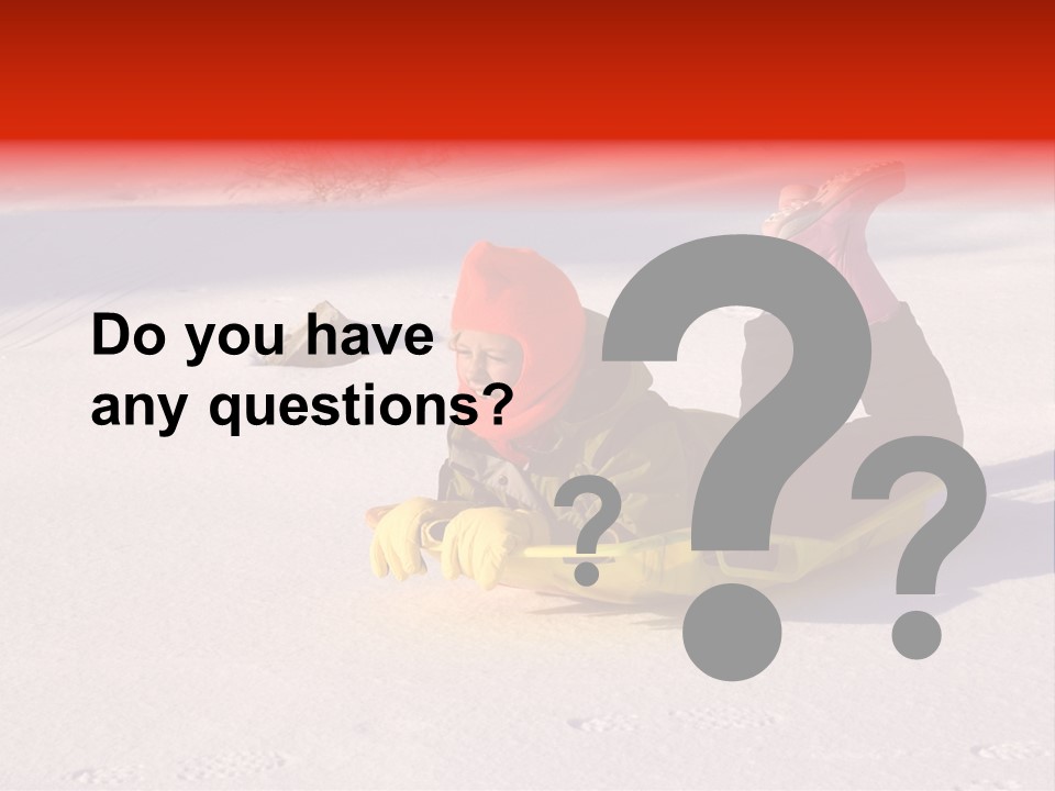 Young Bundled Up Girl Sleds On Frozen Lake PowerPoint Template