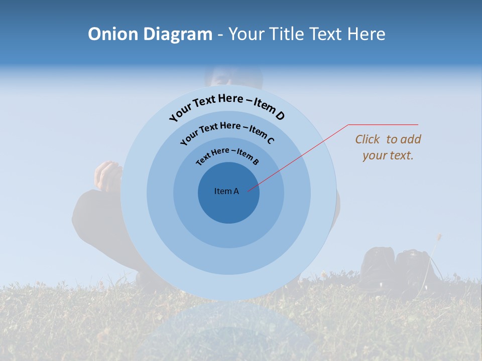 Businessman Wearing White Shirt And Tie Meditating On Grass With His Shoes Off Over Clear Blue Sky PowerPoint Template