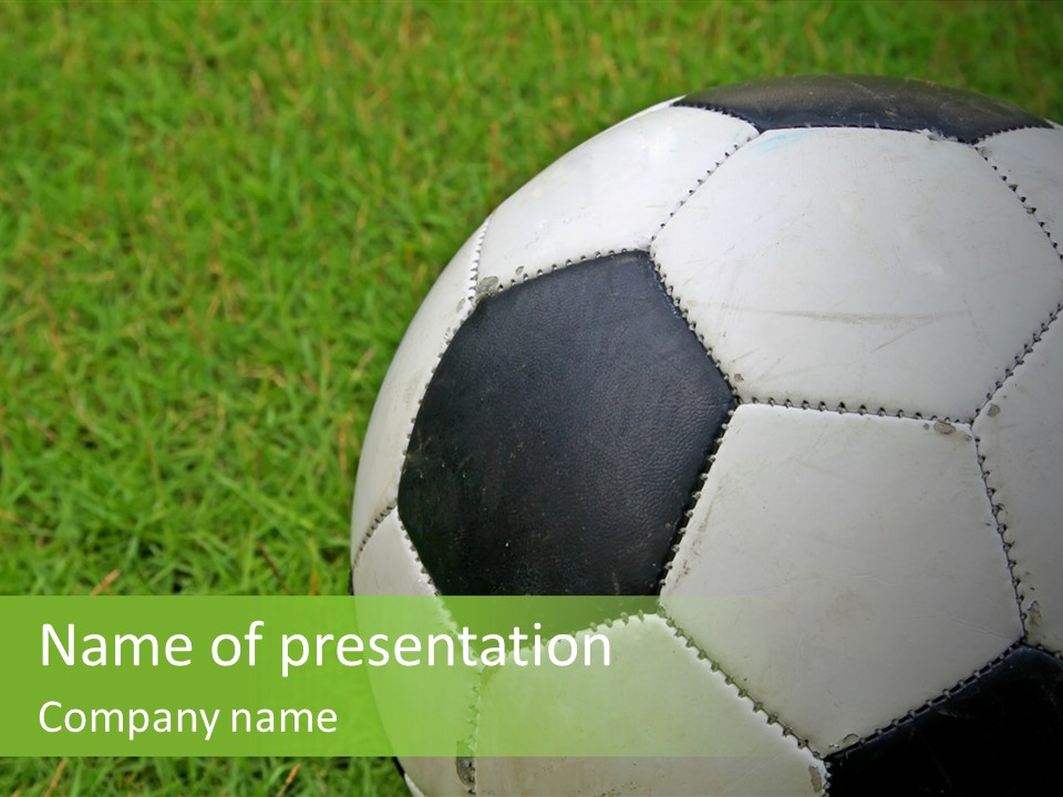A Worn-Out Soccer Ball PowerPoint Template