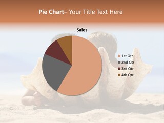 Romantic Couple On The Beach Kissing Behind The Seashell PowerPoint Template